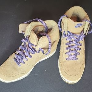 Vintage 2012 Nike Dunk Sky Hi Hidden Wedge Suede-Filbert Bamboo